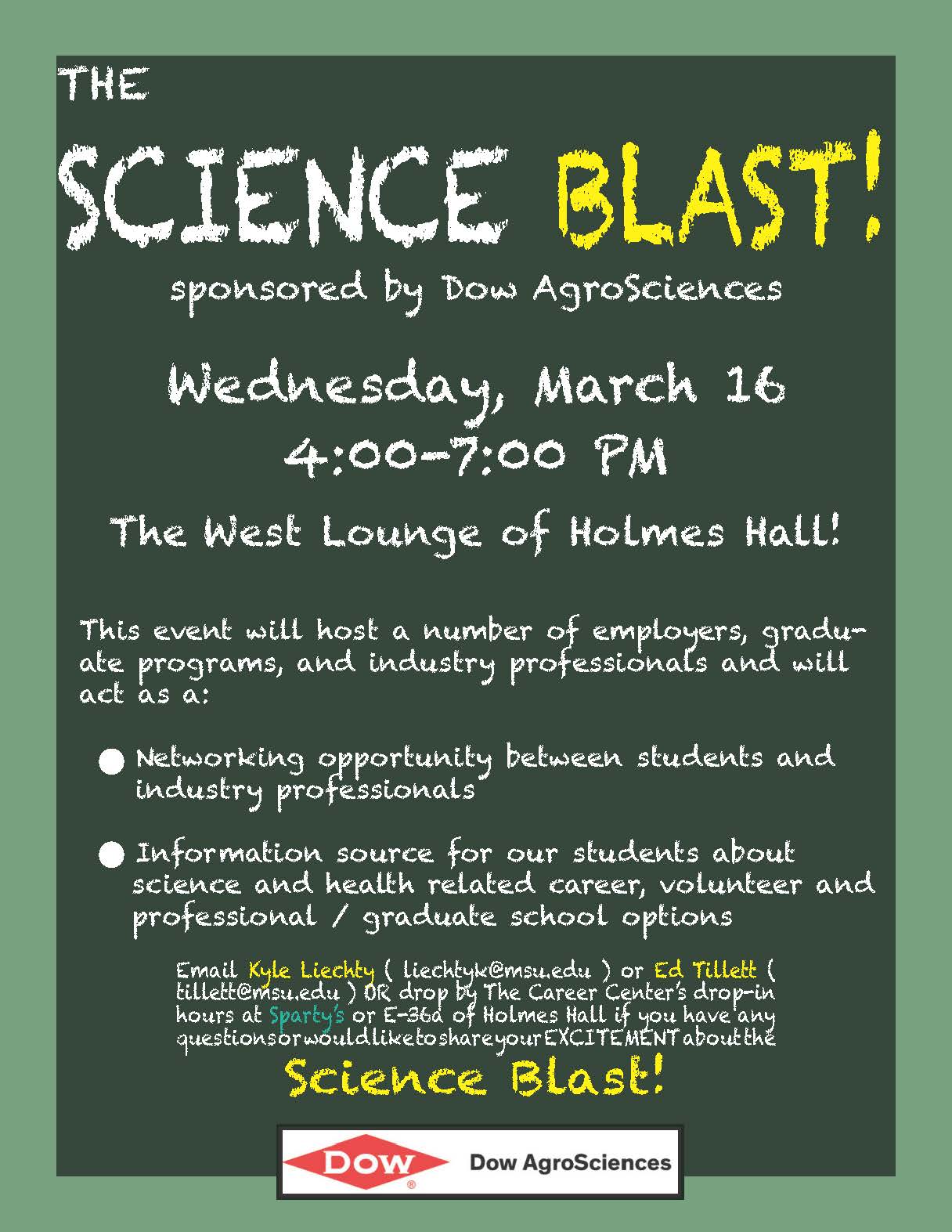 Network with Professionals during Science Blast!