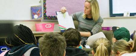 Cooper in the classroom with her students at Donelson Hills Elementary in November 2014.
