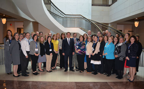 The 2014-15 Michigan EPFP Fellows with Senator Gary Peters.