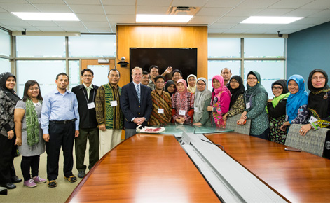 Dean Donald E. Heller with the first cohort of Indonesian educators.