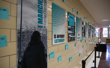 The "I March, I Stand" exhibit at IM Circle. 