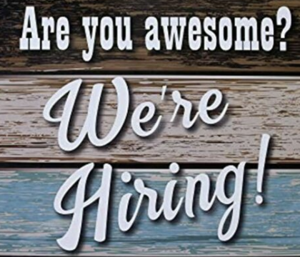 Sign that says: Are you awesome? We're Hiring!