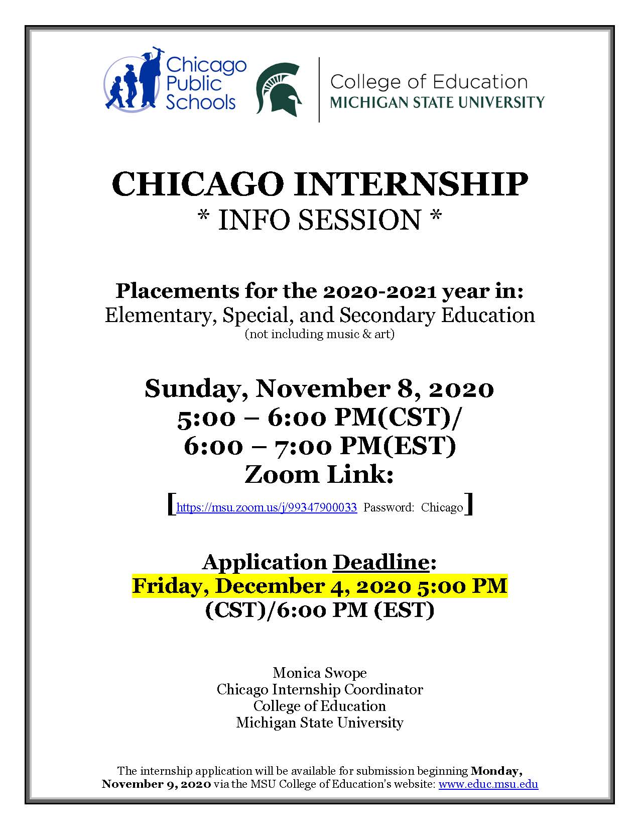 Chicago Internship Information Session EDConnect