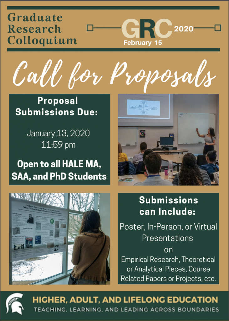 Call for Proposals: Graduate Research Colloquium (GRC) 2020