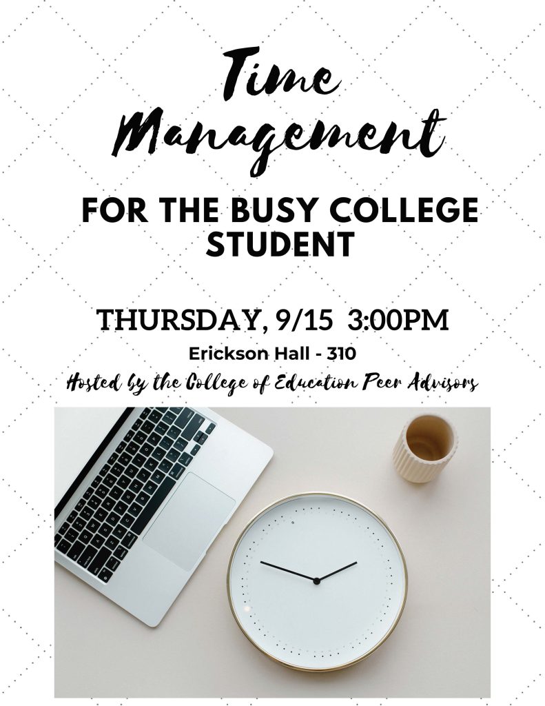 Time Management Workshop next week!