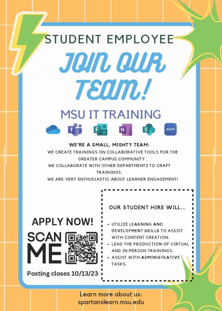 Student employment opportunity