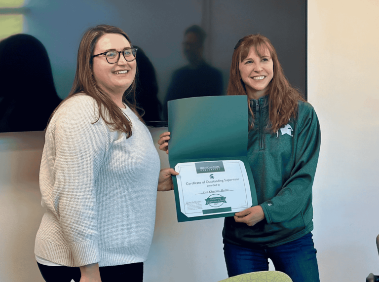 Liz Boltz receiving award