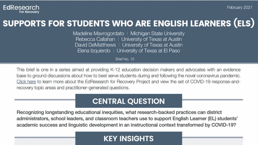 How can we support English learners during COVID-19?