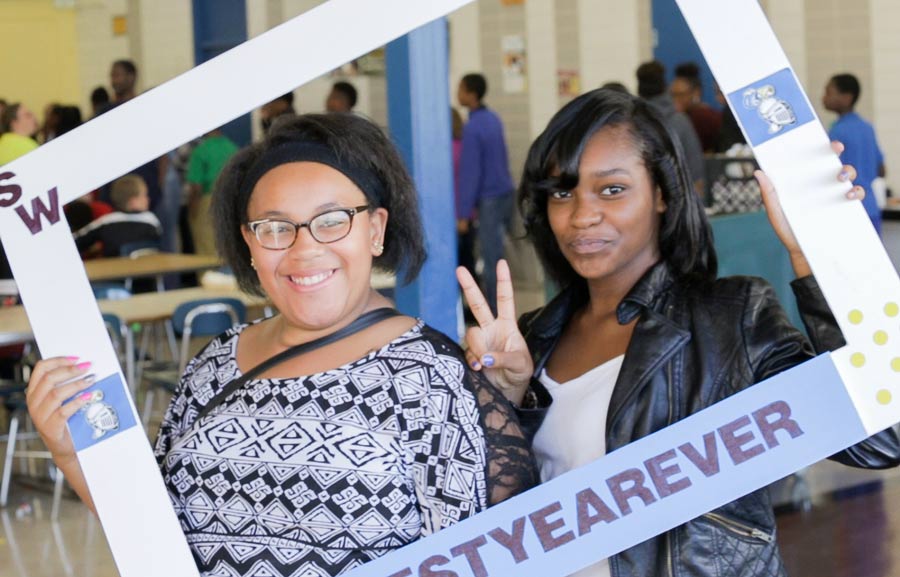 Flint high school students smiling