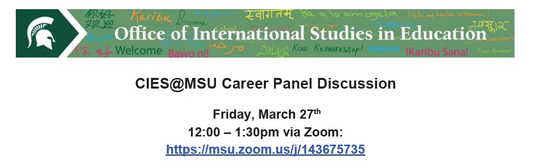 CIES MSU Career Panel