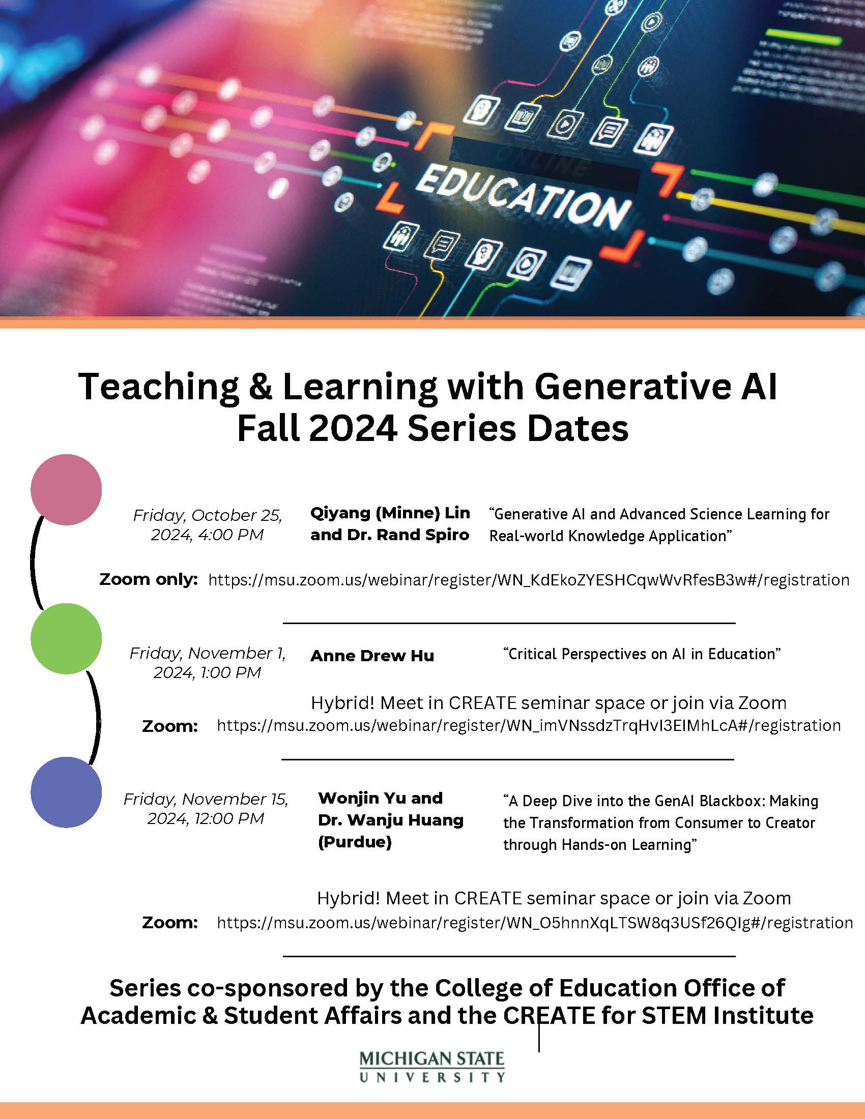 Teaching & Learning with Generative AI Fall 2024 Series