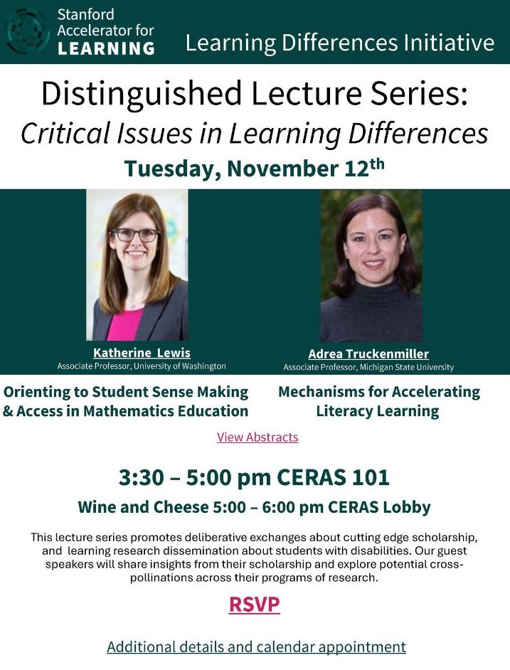 Distinguished Lecture Series: Critical Issues in Learning Differences Tuesday, November 12th Adrea